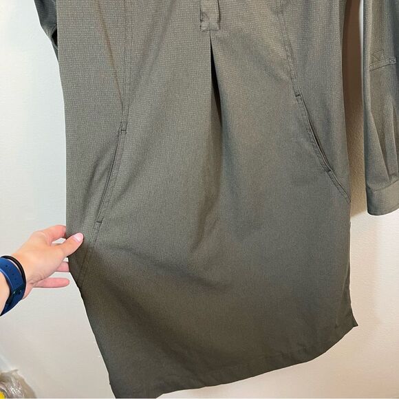✨ Duluth Trading Co Women’s Green Collared Long Sleeve Dress XS - Picture 6 of 11